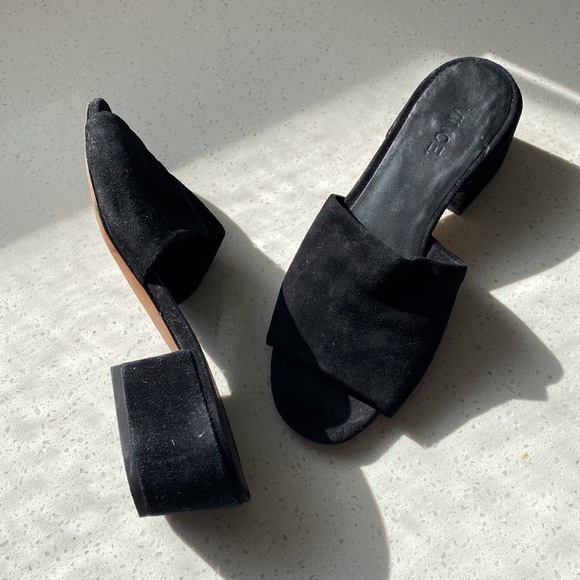 Vince Rachelle suede block heel slides - Picture 1 of 7